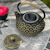 Black gold cast iron teapot 900 ml