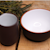 Pair of Chinese yixing clay tasting cups