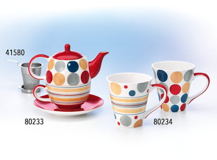 Mug "Fantasy Polka Dots and Stripes" ceramic 0.25 l image