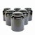 Storage tin tea stainless steel Black, with inner lid