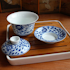 Porcelain and bamboo tea tray