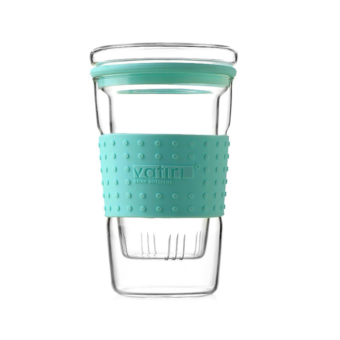 Glass mug with silicone band 360 ml