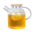 Glass teapot with filter and bamboo stopper 1.5 L