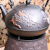 Black cast iron teapot decorated 1300 ml