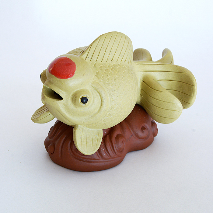 Golden Fish Tea Figurine in Yixing Crete